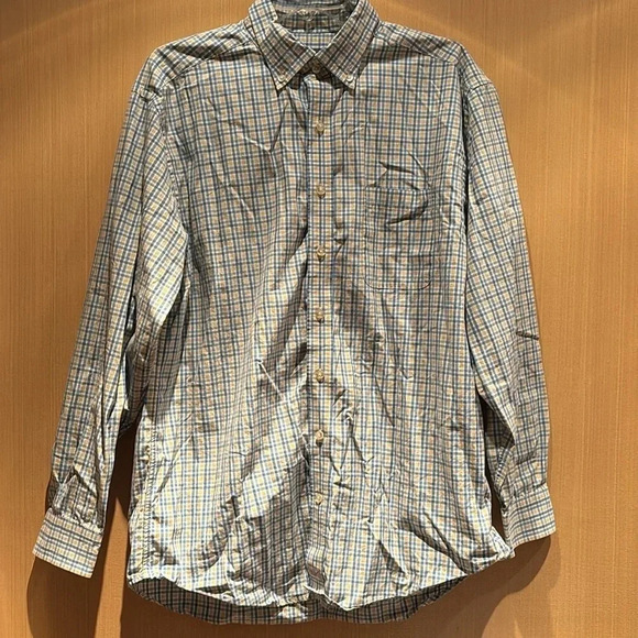 Vineyard Vines Men's Classic Fit Murray Shirt Blue Yellow White Check Size Large - Picture 1 of 7